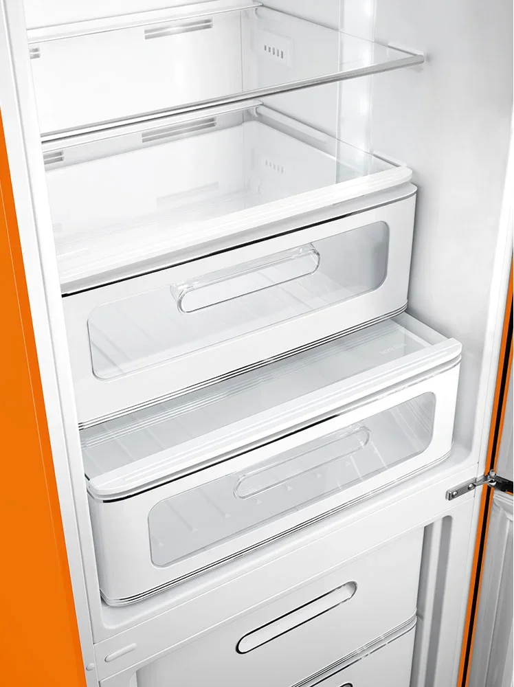 SMEG FAB32ROR6 Отдельностоящий двухдверный холодильник, стиль 50-х годов, 60 см, оранжевый, No-Frost
