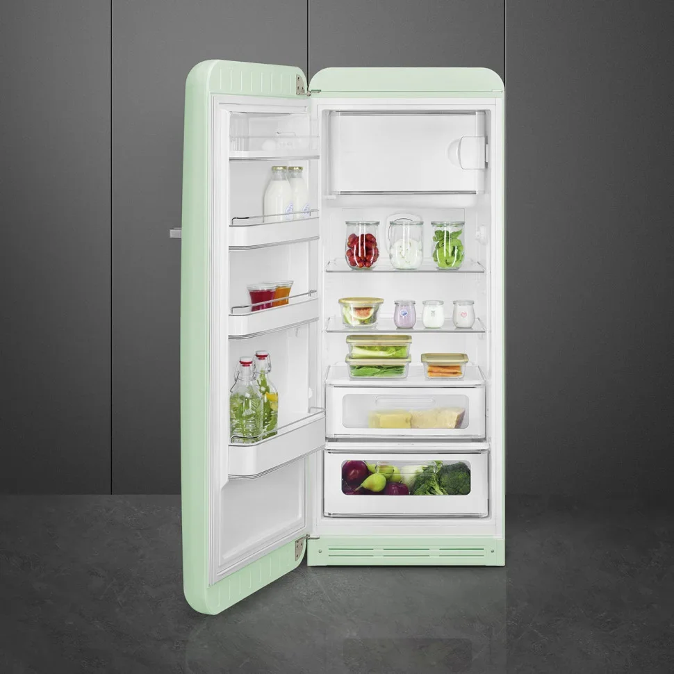 SMEG FAB28LPG6 Отдельностоящий однодверный холодильник,стиль 50-х годов, 60 см, пастельный зеленый, 