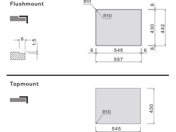 Мойка Falmec SCO1831F.00#SSF 555x440